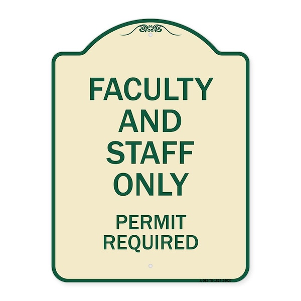 Signmission Faculty and Staff Parking Permit Required Heavy-Gauge Aluminum Sign, 24" x 18", TG-1824-24027 A-DES-TG-1824-24027 - main